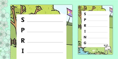 Springtime Acrostic Poem Spring Poem Template Twinkl