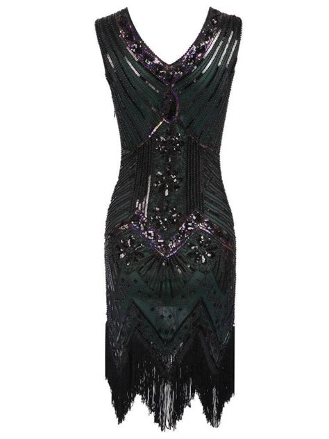 flapper gatsby ann dress prom fringe dress 1920s vintage etsy