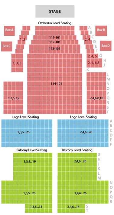 Paramount Theatre Seating Map