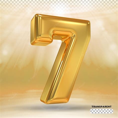Premium Psd Number 7 Gold 3d Render Styles