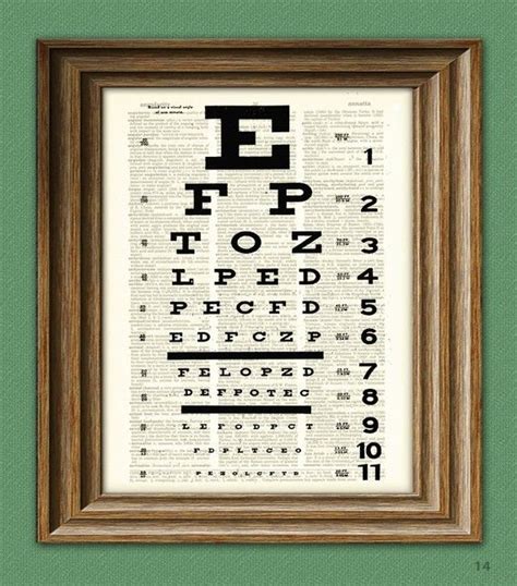 Eye Chart Art Print Awesome Upcycled Vintage Dictionary Page Etsy
