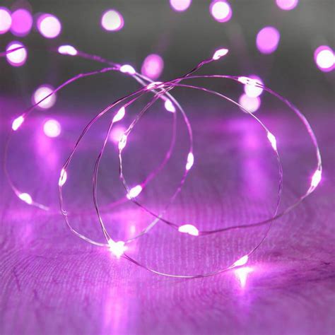 20 Led Copper Fairy Lights Purple