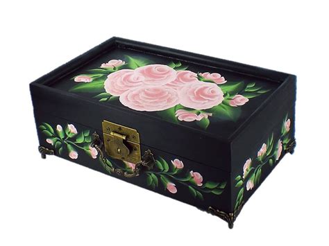 Classic Hand Painted Jewelry Box Elegant By Handpaintedpetals