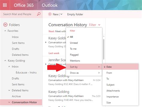 How To See Conversation History Folder In Outlook