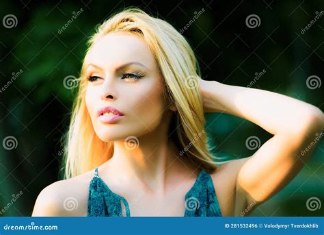 beauty spa woman with perfect skin portrait beautiful girl model with natural makeup stock