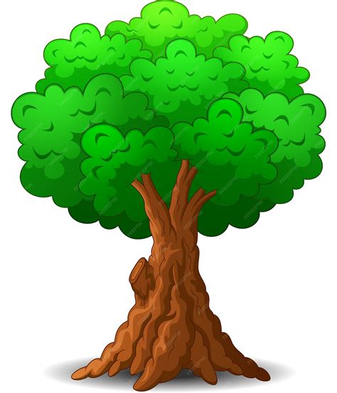 Premium Vector Tree Cartoon On White Background