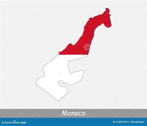 Monaco Map Flag Map Of The Principality Of Monaco With The Monacan