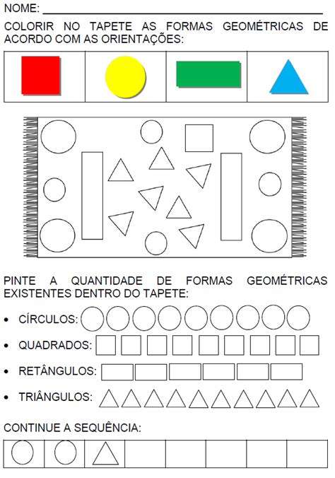 Atividades Para Educadores 1º Ano Atividades Com Figuras Geométricas
