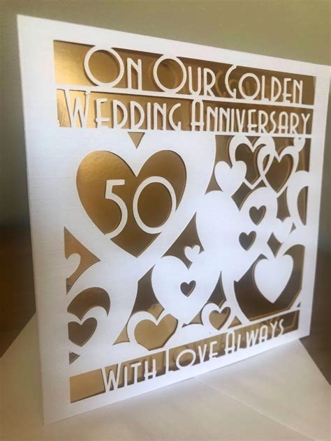 On Our 50th Golden Wedding Anniversary Card Husband To Wife Etsy