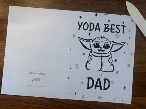 Yoda Fathers Day Card Download Digital Fathers Day Etsy