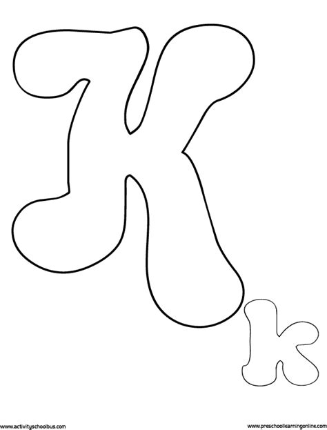 Printable Letter K Outline Print Bubble Letter K Bubble Letter K Printable Alphabet Letters