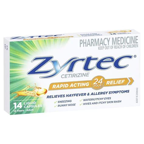 buy zyrtec rapid acting relief antihistamine hayfever and allergy liquid capsules 14 pack online