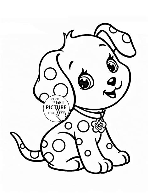 Cartoon Puppy Coloring Page For Kids Animal Coloring