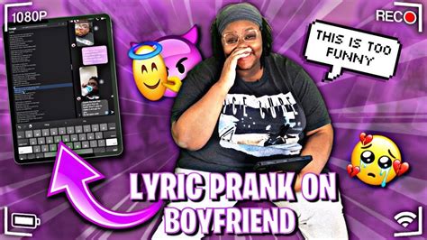 LYRIC PRANK On Boyfriend…You'll NEVER Guess His Response!! - YouTube