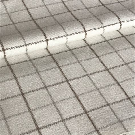 Cream Checked Pattern Upholstery Fabric Priced Per Half Metre Etsy