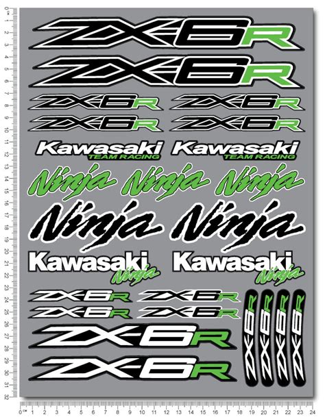 Zx 6r Ninja Motorcycle Stickers Fairing Tank Decals Kawasaki Etsy