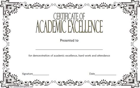 Academic Excellence Certificate Free 7 Template Ideas