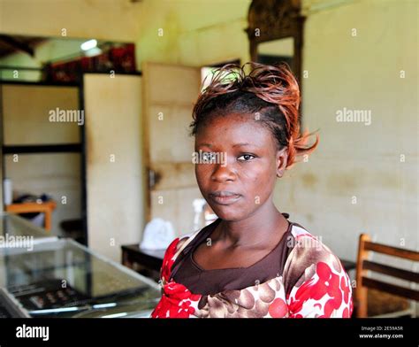 Portrait Of A Burkinabe Girl Taken In Ouagadougou Burkina Faso Stock