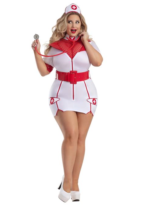 women s plus size zip up nurse costume