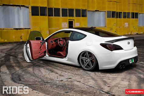 Revised Fascia Of White Hyundai Genesis Coupe With Custom Black Grille