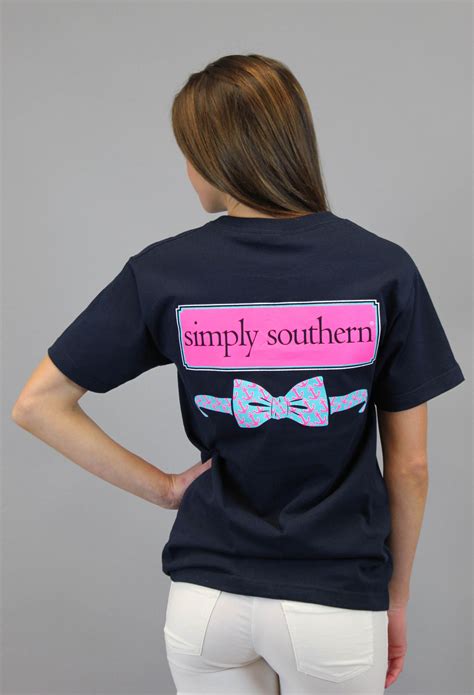 Simply Southern Tee Preppy Navy Bow Simply Southern Tees Simply