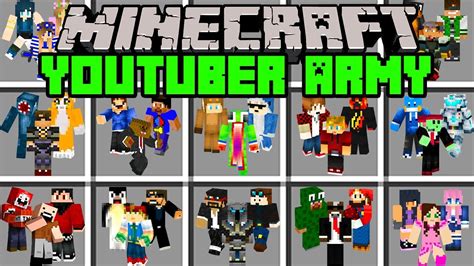 Minecraft Youtuber Army Mod Build Army Of 100 Youtubers Modded