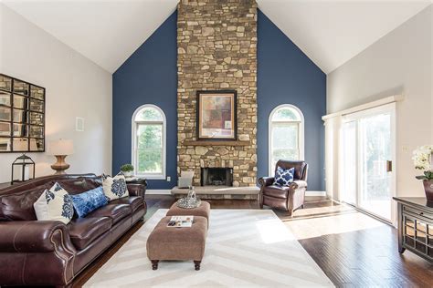 Blue Accent Wall Living Room Ideas 20 Dark Blue Accent Wall Living