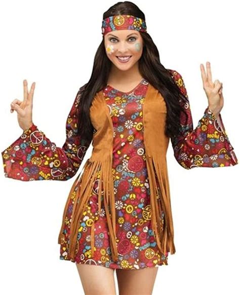 Papootz Adult 60s 70s Groovy Lady Hippy Flower Power Womens Ladies