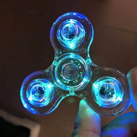stress relief toy light fidget spinner led stress hand spinners glow the dark figet spiner cube