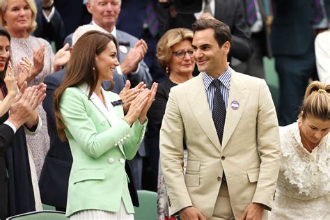 Roger Federer Returns To Centre Court In Wimbledons Royal Box