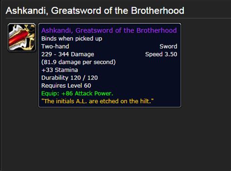 Ashkandi Greatsword Of The Brotherhood