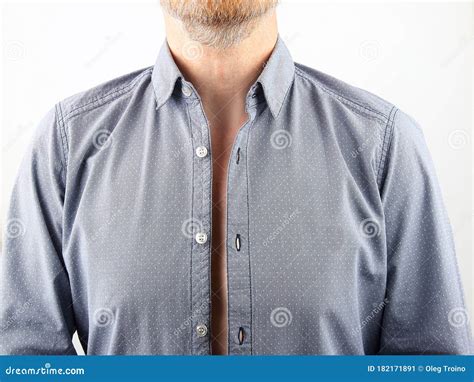 Man With Unbuttoned Shirt Stock Image Image Of Fashion 182171891