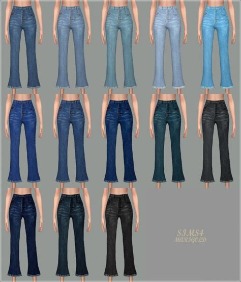 Sims4 Marigold Cropped Flare Jeans Sims 4 Downloads