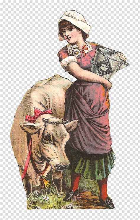 Cattle Milkmaid Milking Maid Transparent Background Png Clipart