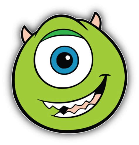 Monsters Inc Cartoon Mike Wazowski Face Sticker Bumper Decal Sizes