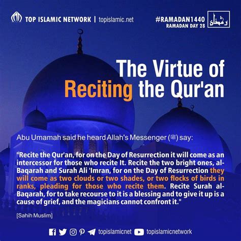 The Virtue Of Reciting The Quran Ramadan Quotes Islam Facts Quran
