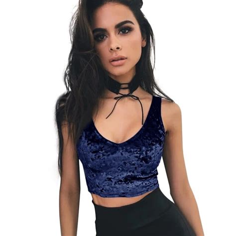 sexy women halter crop tops velvet bralette bralet bra bustier camis 2018 cropped tank top tight