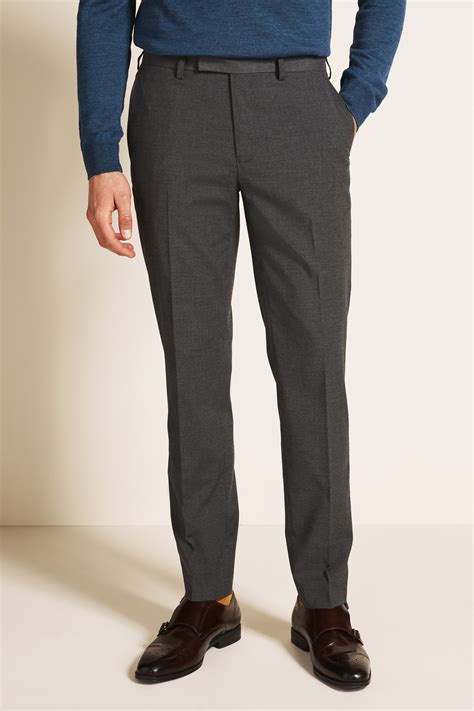 Tailored Fit Grey Trousers Buy Online At Moss
