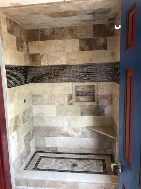 It is not only common size shower (59 in. Stand up shower I did at work last week (Travertine ...