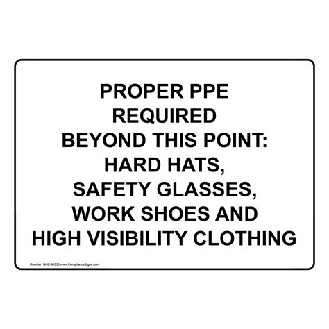 Ppe Required Beyond This Point Hard Hat Sign Nhe 36325ylw