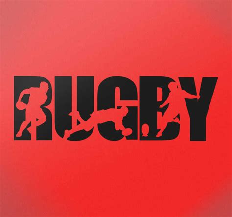 Rugby Text Wall Sticker Tenstickers