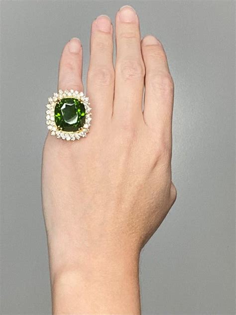 Gia Certified Massive Cocktail Ring In 18kt With 6779 Cts In Peridot