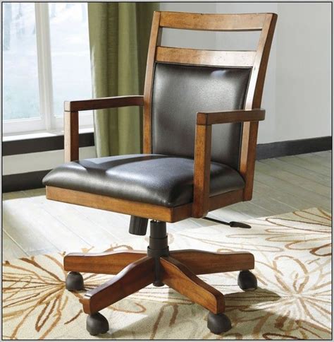 Shop our best selection of office chairs without wheels to reflect your style and inspire your home. Wooden Desk Chair Without Wheels | Home desk, Wood office ...