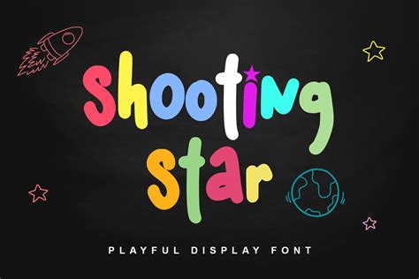 Shooting Star Font Digital Font Commercial Use Font Logo Etsy Uk