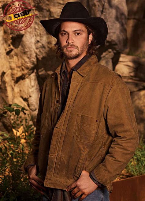 Купить Мужская куртка Jasir Leathers Luke Grimes Yellowstone Kayce Dutton Waxed Cotton Jacket в