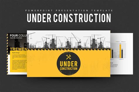 Under Construction Powerpoint Template Creative Market
