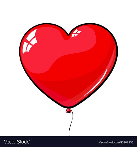 Red Heart Shaped Balloon Love March 8 Royalty Free Vector