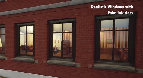 Realistic Windows With Fake Interiors In Materials Ue Marketplace