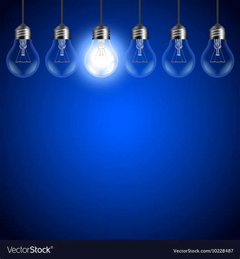 Light Bulbs On Dark Blue Background Royalty Free Vector