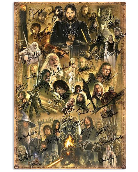 The Lord Of The Rings Characters Signatures Poster Tagotee